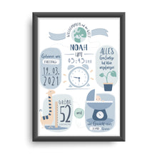 Laden Sie das Bild in den Galerie-Viewer, Geburtstagsanzeige Jungs  Typ &quot;Noah&quot;
