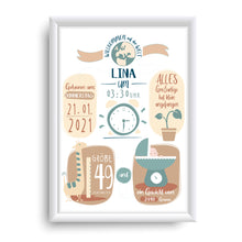 Laden Sie das Bild in den Galerie-Viewer, Geburtstagsanzeige Neutral Typ &quot;Lina&quot;
